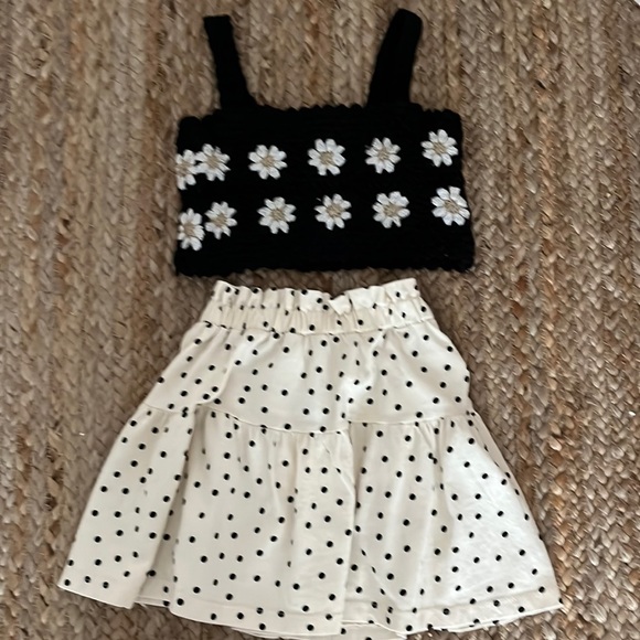 SOLD- Zara Girls Skirt and Crop Top Set - Picture 1 of 6